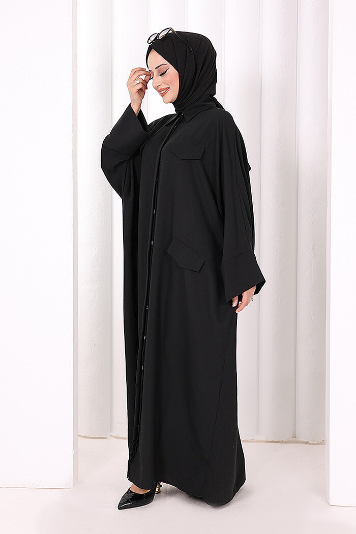 Yarasakol Elbise 7071 Siyah - 4