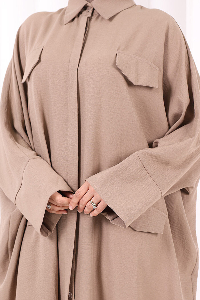 Yarasakol Elbise 7071 Vizon - 6