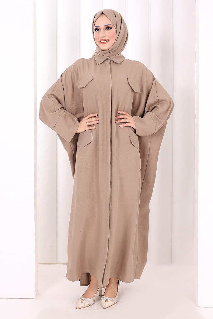 Yarasakol Elbise 7071 Vizon - 2