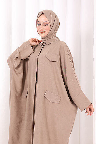 Yarasakol Elbise 7071 Vizon - 5