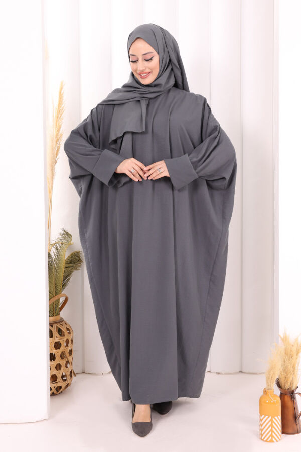 Yarasakol Elbise Şal Hediyeli 2398 Antrasit - 1