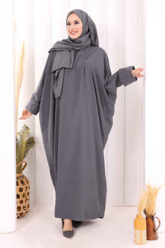 Yarasakol Elbise Şal Hediyeli 2398 Antrasit - 2
