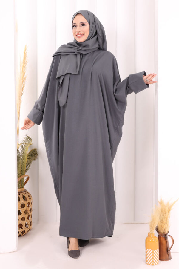 Yarasakol Elbise Şal Hediyeli 2398 Antrasit - 2