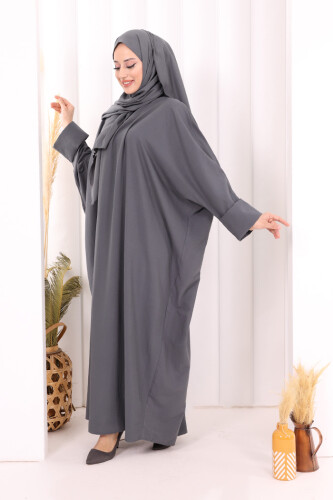 Yarasakol Elbise Şal Hediyeli 2398 Antrasit - 3