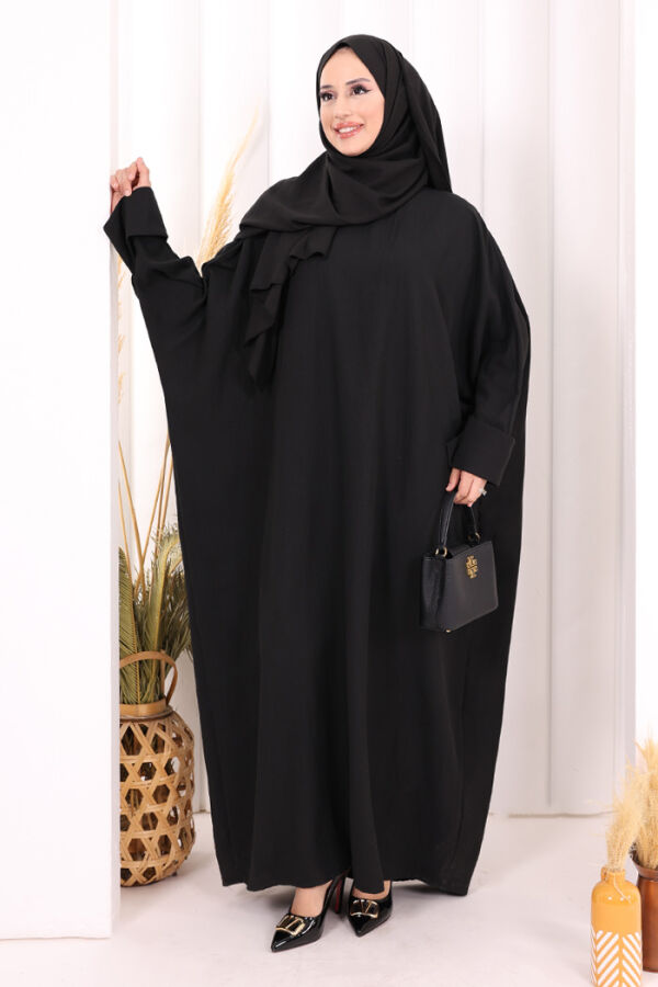Yarasakol Elbise Şal Hediyeli 2398 Siyah - 3