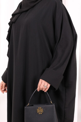 Yarasakol Elbise Şal Hediyeli 2398 Siyah - 6