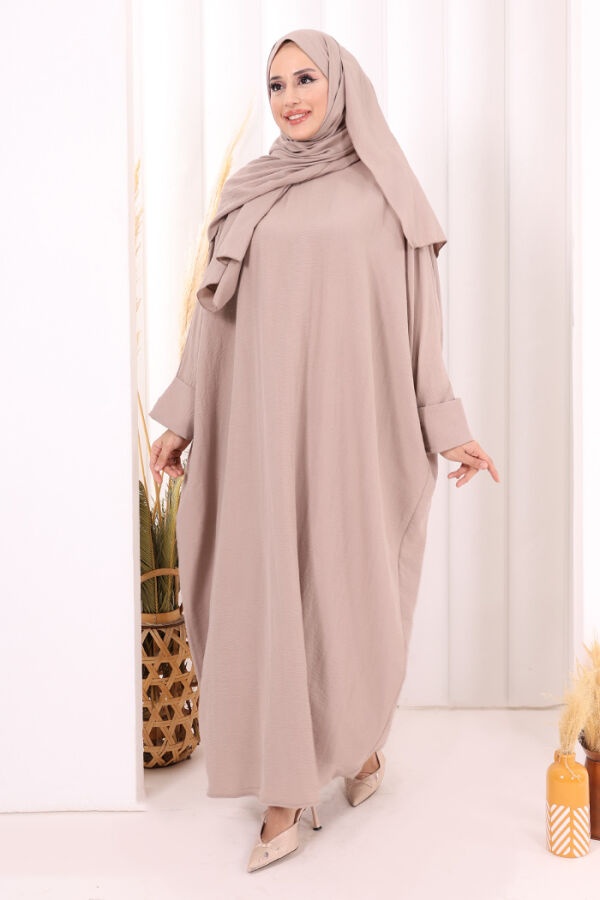 Yarasakol Elbise Şal Hediyeli 2398 Somon - 1