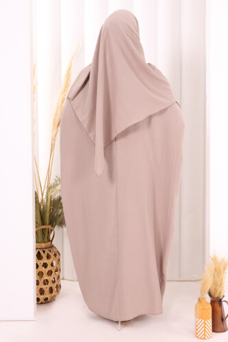 Yarasakol Elbise Şal Hediyeli 2398 Somon - 4