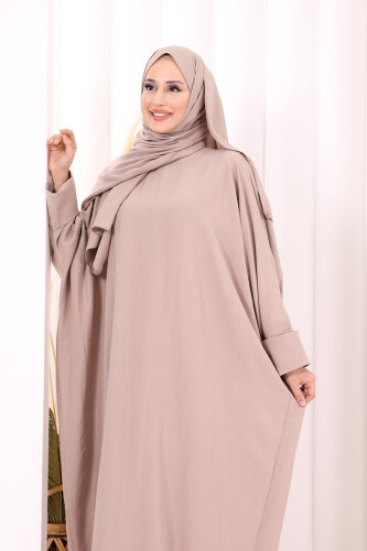 Yarasakol Elbise Şal Hediyeli 2398 Somon - 5