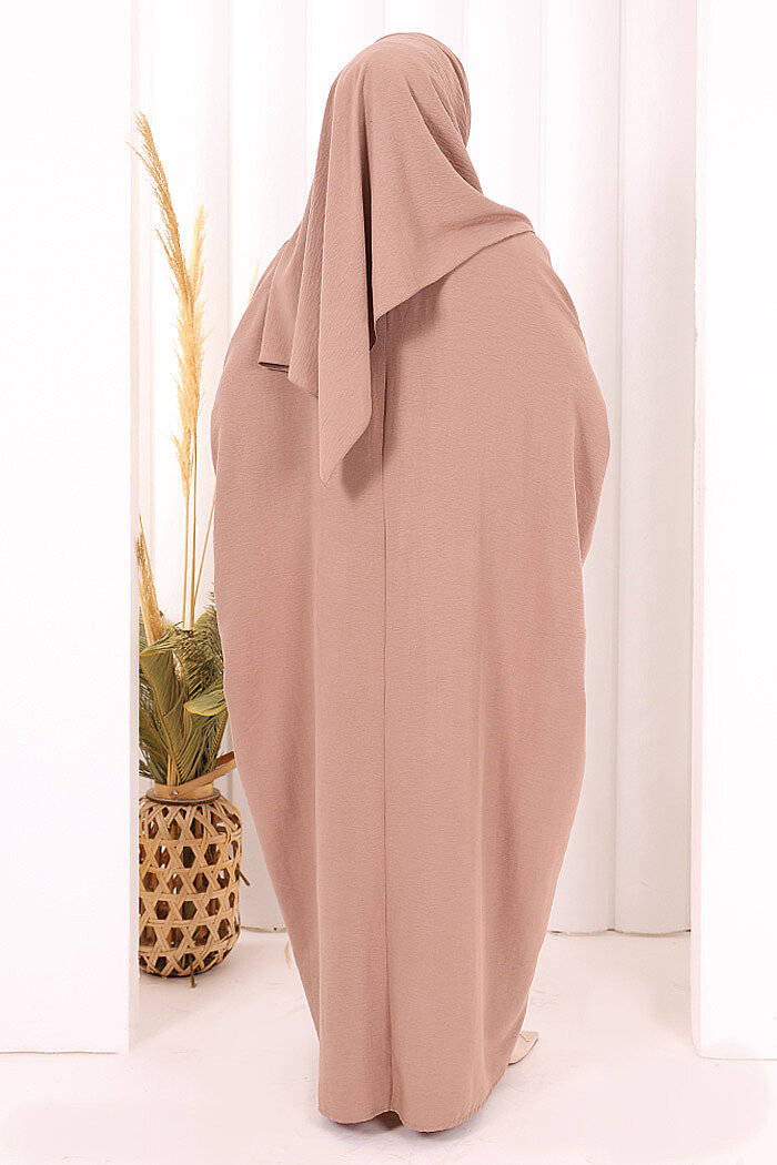 Yarasakol Elbise Şal Hediyeli 2398 Somon - 5