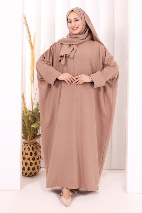 Yarasakol Elbise Şal Hediyeli 2398 Vizon - 1