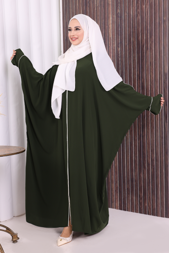 Fermuarlı Yarasakol Ferace 6002 Haki - 3