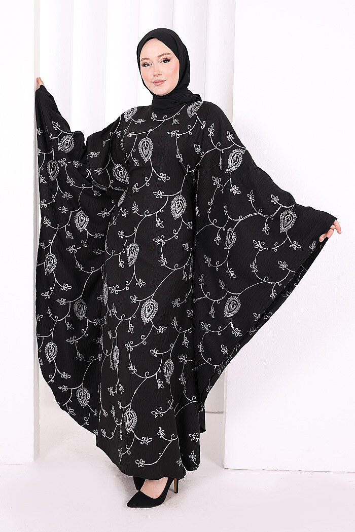 Yarasakol Nakışlı  Elbise 7084 Ekru - 2