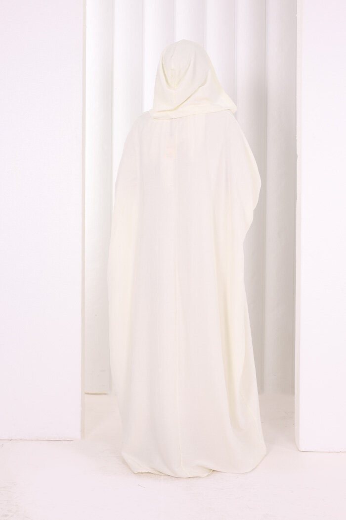 Yarasakol , Şapkalı Ferace 7076 Ekru - 4