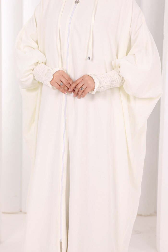 Yarasakol , Şapkalı Ferace 7076 Ekru - 6