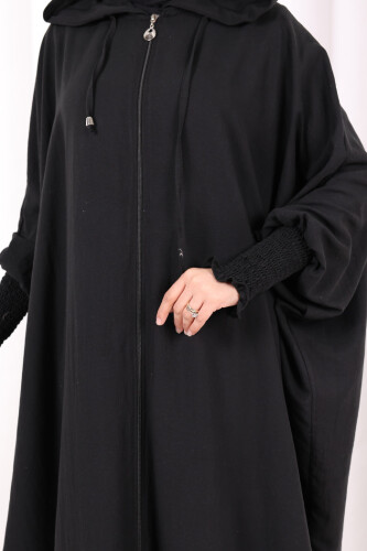 Yarasakol , Şapkalı Ferace 7076 Siyah - 6