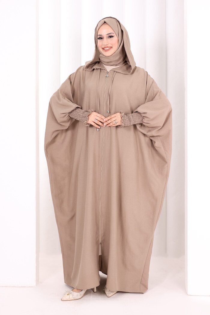 Yarasakol , Şapkalı Ferace 7076 Vizon - 1