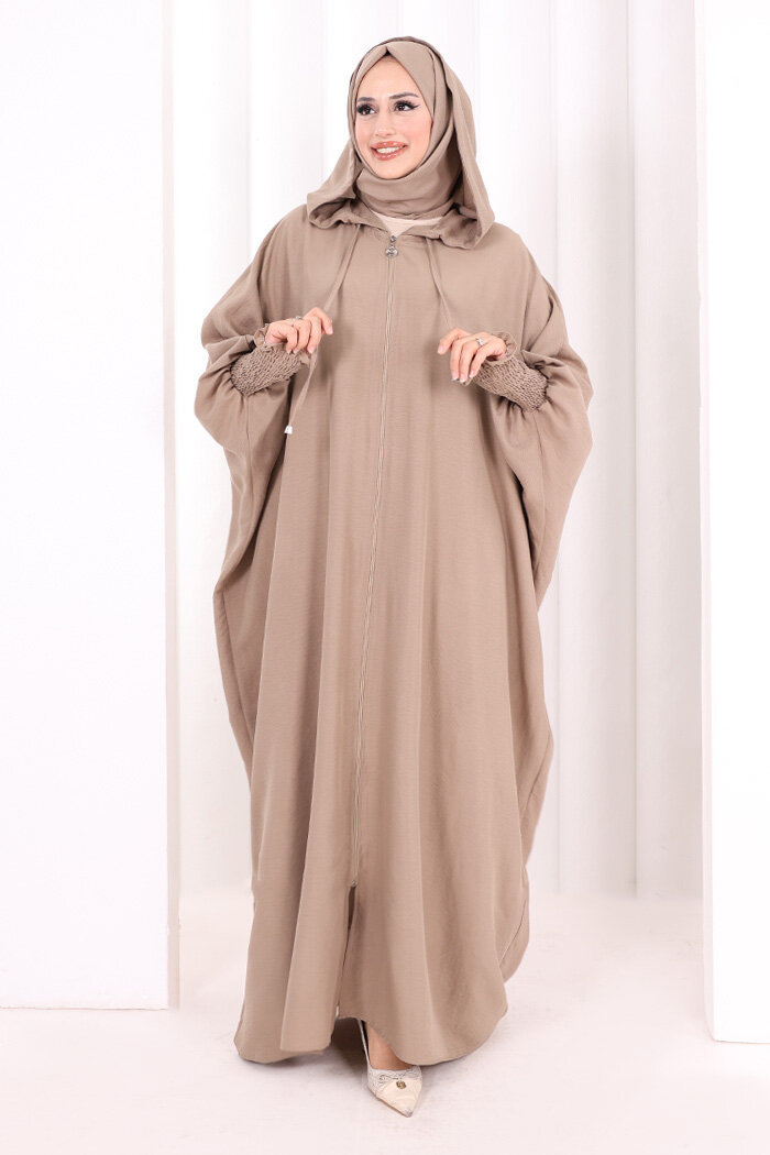 Yarasakol , Şapkalı Ferace 7076 Vizon - 2