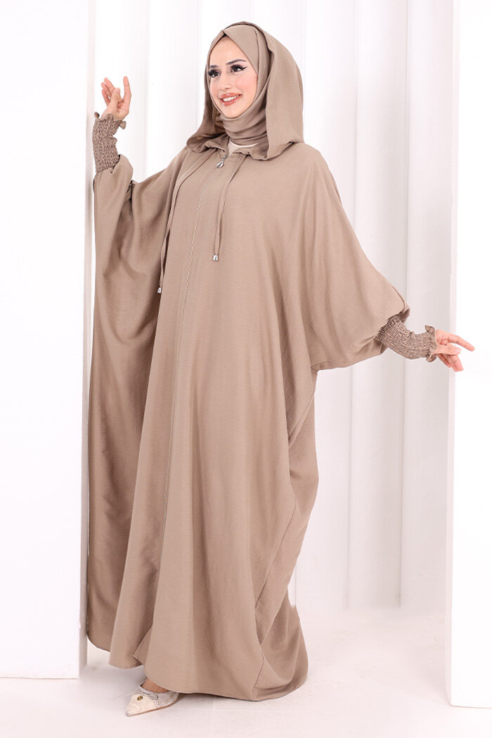 Yarasakol , Şapkalı Ferace 7076 Vizon - 4