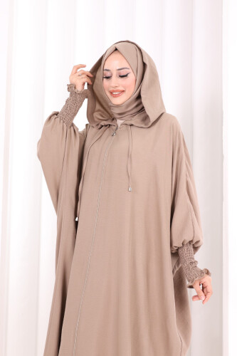 Yarasakol , Şapkalı Ferace 7076 Vizon - 6