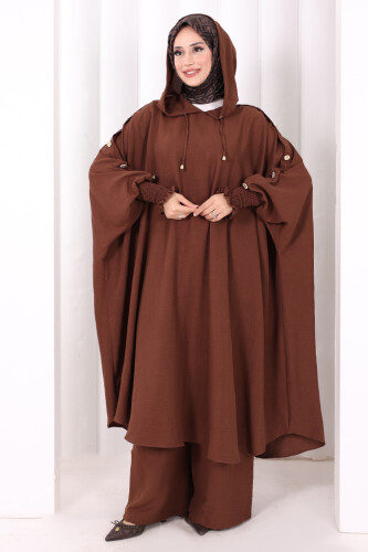 Yarasakol Kapşonlu İkili Takım 8033 Kahverengi - 2
