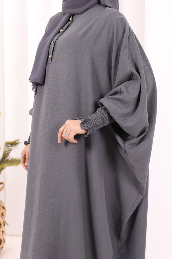 Yarasakollu Elbise 6077 Antrasit - 6