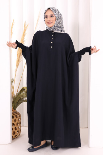 Yarasakollu Elbise 6077 Lacivert