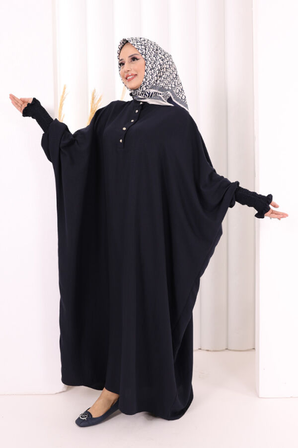 Yarasakollu Elbise 6077 Lacivert - 3