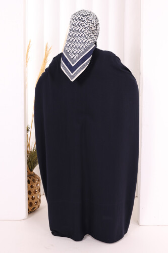 Yarasakollu Elbise 6077 Lacivert - 4