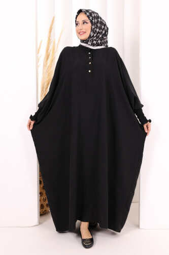 Yarasakollu Elbise 6077 Siyah - 2