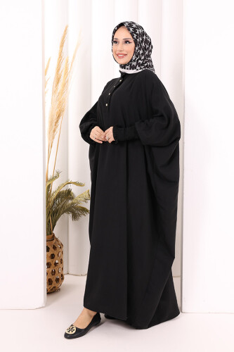 Yarasakollu Elbise 6077 Siyah - 3