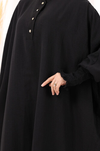 Yarasakollu Elbise 6077 Siyah - 6