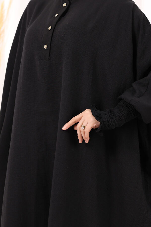 Yarasakollu Elbise 6077 Siyah - 6