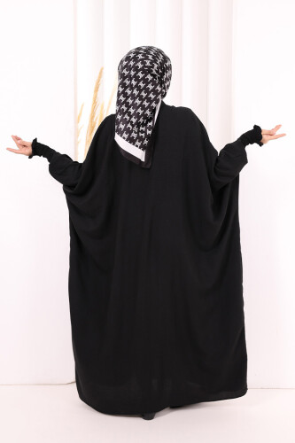 Yarasakollu Elbise 6077 Siyah - 5