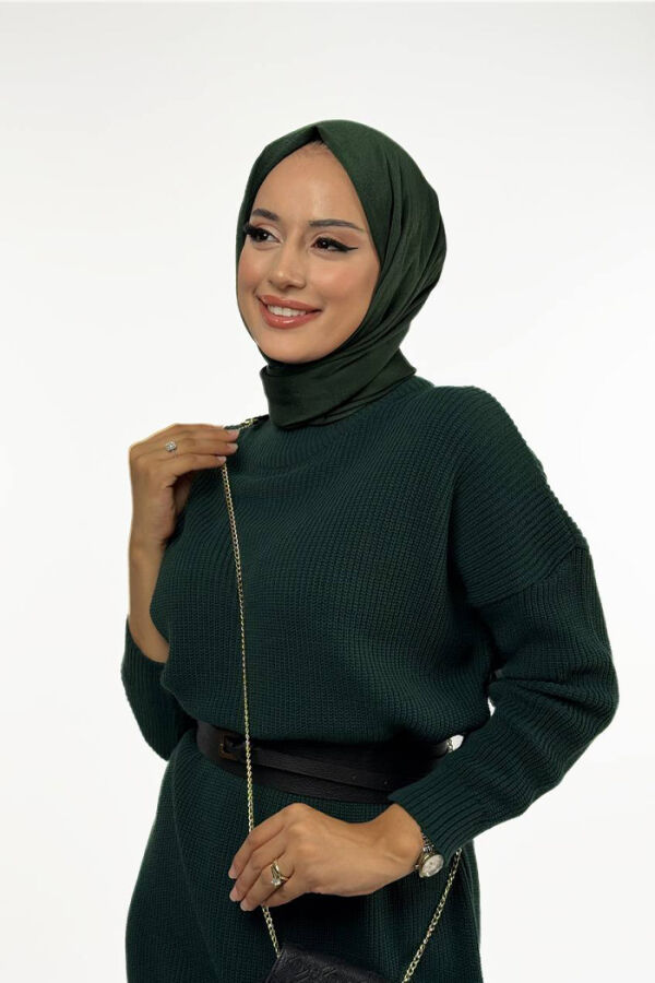 Yarım Balıkçı Yaka Elbise 18300 Zümrüt - 4