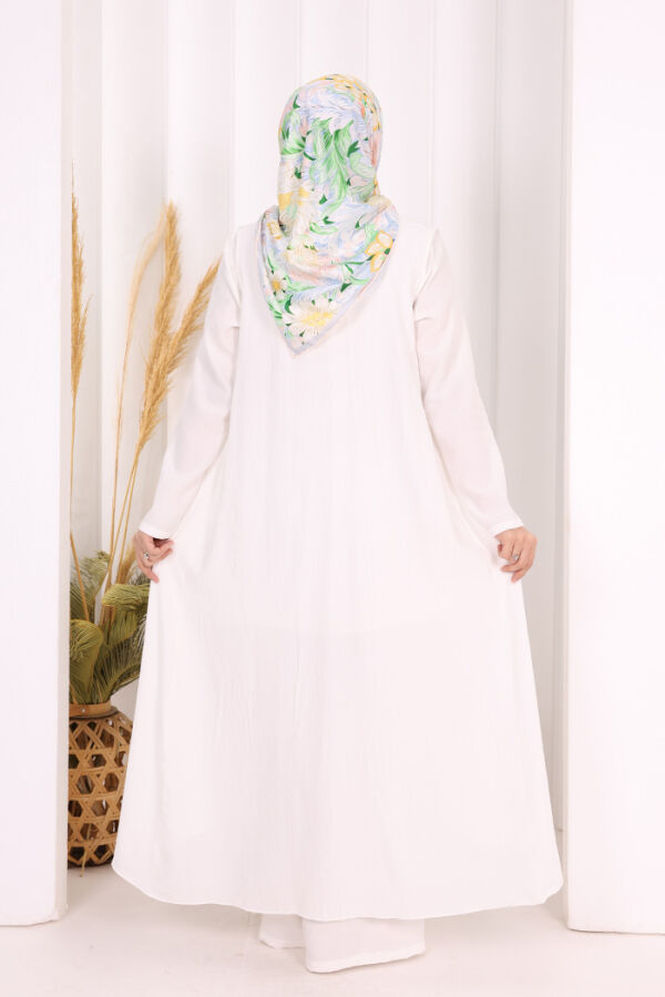 Yelekli Pantolon Takım 8012 Ekru - 5