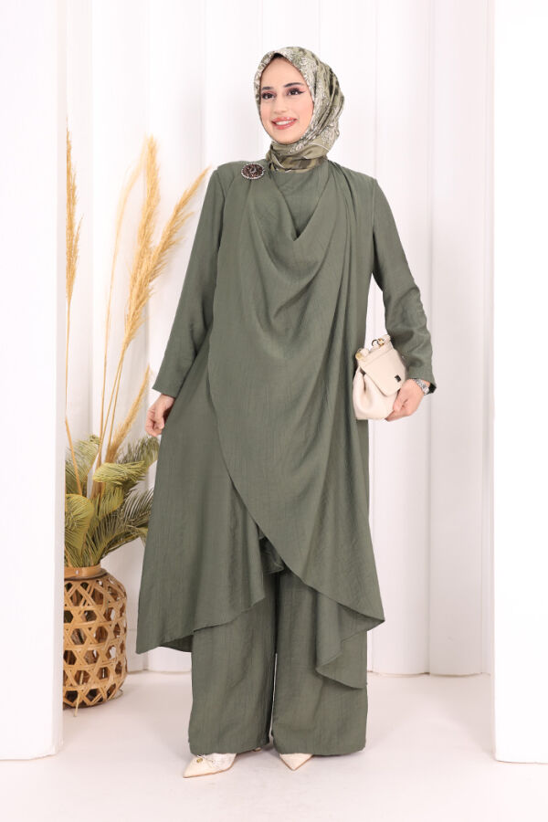 Yelekli Pantolon Takım 8012 Haki - 1