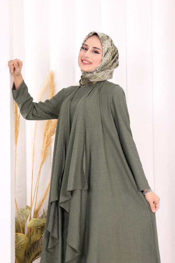 Yelekli Pantolon Takım 8012 Haki - 5