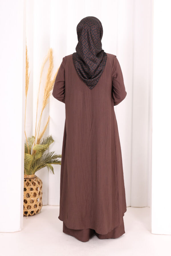 Yelekli Pantolon Takım 8012 Kahverengi - 5