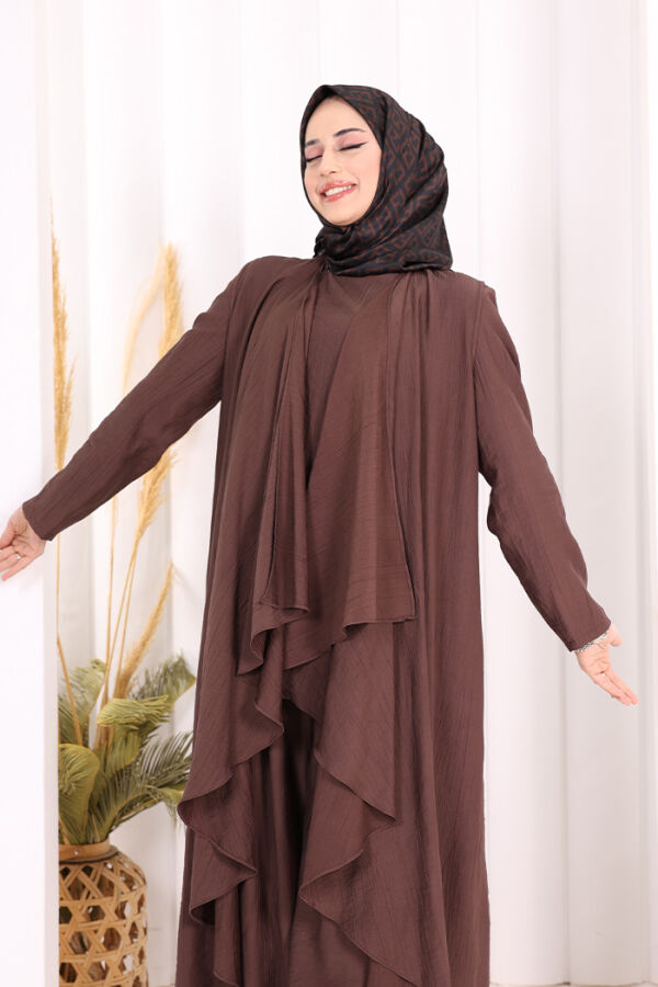 Yelekli Pantolon Takım 8012 Kahverengi - 6