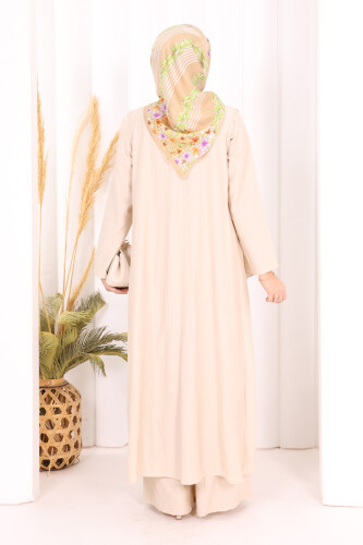 Yelekli Pantolon Takım 8012 Taş - 4