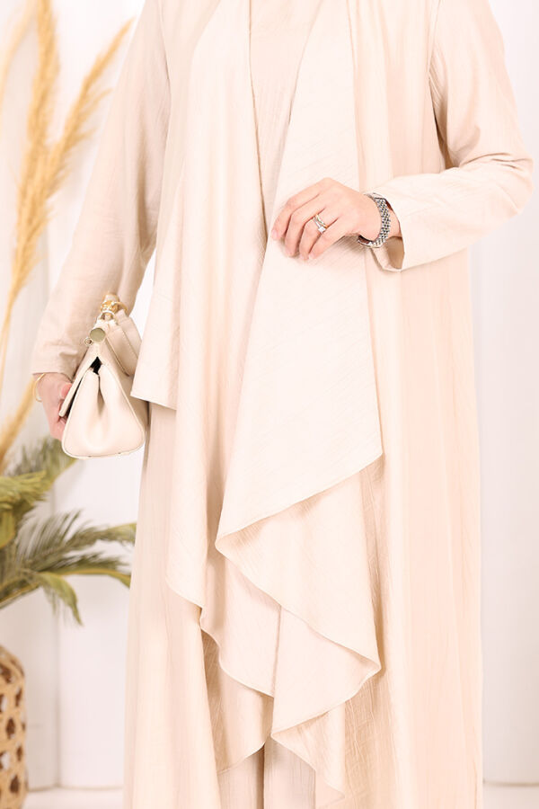 Yelekli Pantolon Takım 8012 Taş - 6