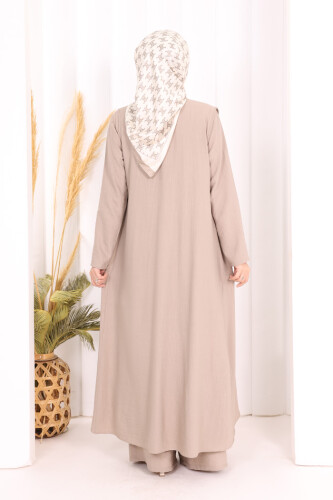 Yelekli Pantolon Takım 8012 Vizon - 5