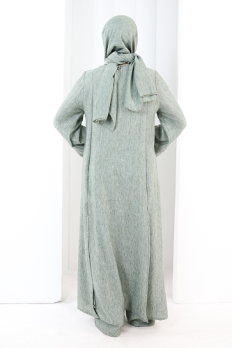 Yırtmaçlı Tunik Üçlü Takım 8035 Haki - 3