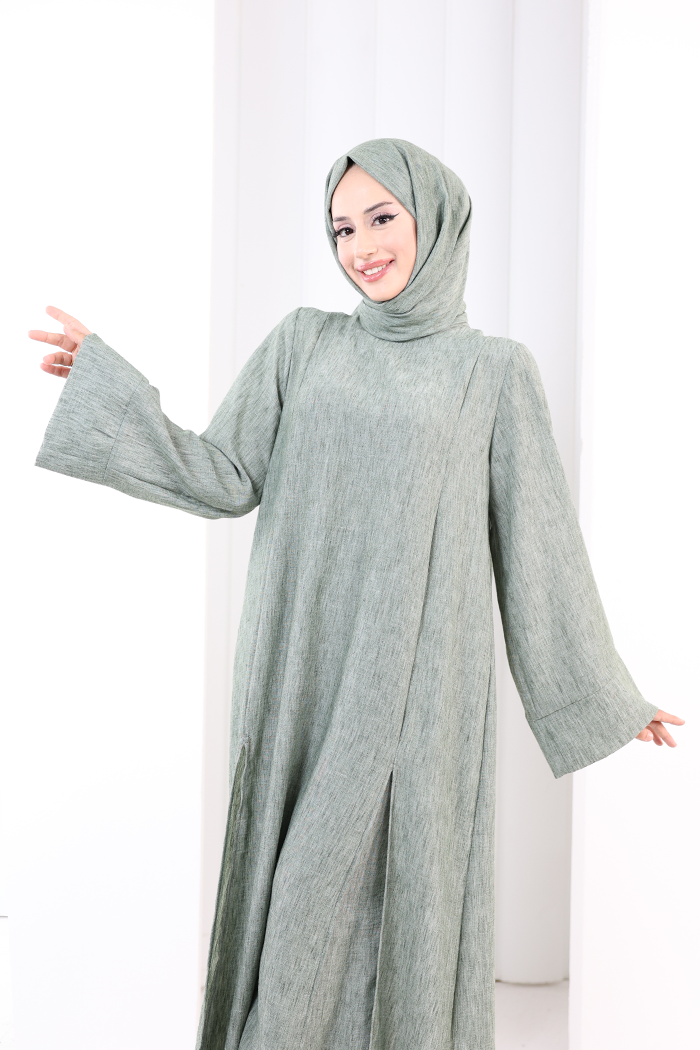 Yırtmaçlı Tunik Üçlü Takım 8035 Haki - 4