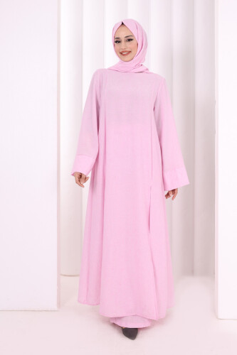 Yırtmaçlı Tunik Üçlü Takım 8035 Pembe - 2