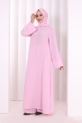 Yırtmaçlı Tunik Üçlü Takım 8035 Pembe - 3