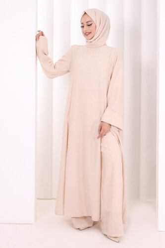 Yırtmaçlı Tunik Üçlü Takım 8035 Taş