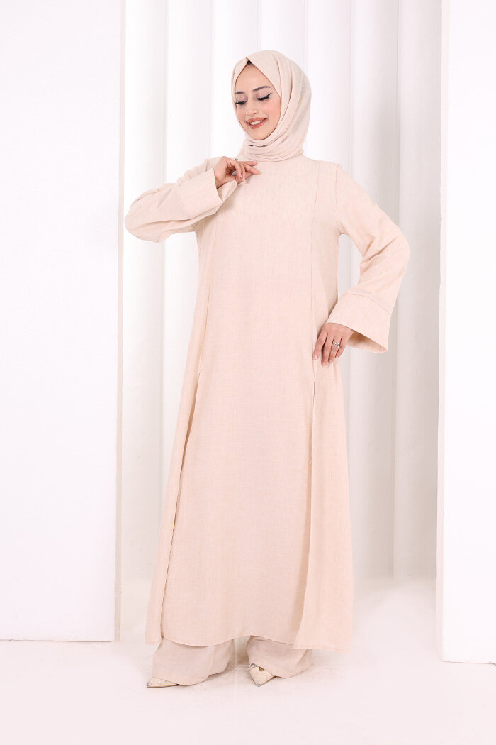 Yırtmaçlı Tunik Üçlü Takım 8035 Taş - 3
